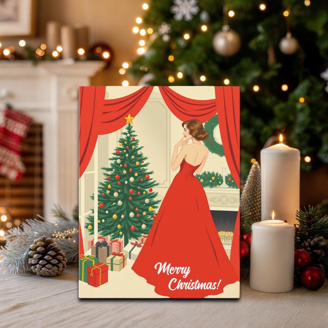 Vintage Christmas Illustration Feiertagspostkarte (Von Creator hochgeladen)