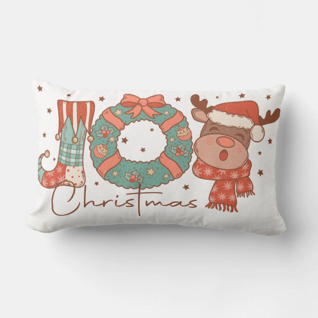 Vintage Christmas Joy Lendenkissen (Vorderseite)