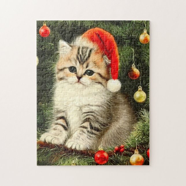 Vintage Christmas Kitten (Vertikal)