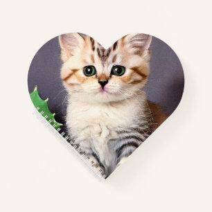 Vintage Christmas Kitten und Holly Notizbuch