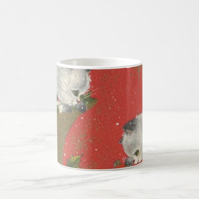 Vintage Christmas Kittens Mug (Centre)