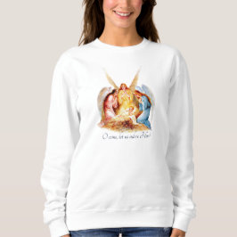 VINTAGE CHRISTMAS Krippe Angel Christlich Sweatshirt