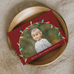 Vintage Christmas Lights Foto Arc Feiertagskarte<br><div class="desc">Frohe Weihnachten Elegante Weihnachtsleuchten Foto Arch Holiday Karten. Klicken Sie auf die Schaltfläche Bearbeiten,  um dieses Design mit Ihrem Foto und Text anzupassen.</div>