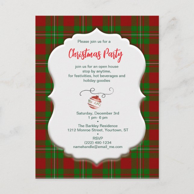Vintage Christmas MacGregor Tartan Kariert Postkarte (Vorderseite)