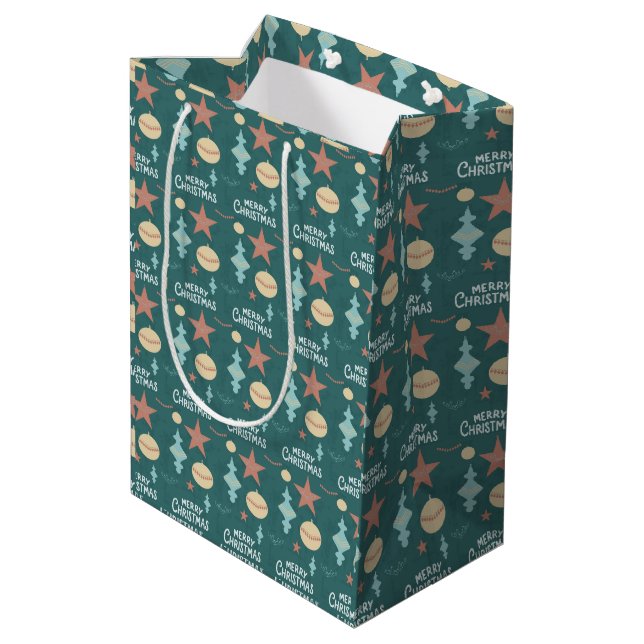 Vintage Christmas Mittlere Geschenktüte (Rückseite Schrägansicht)