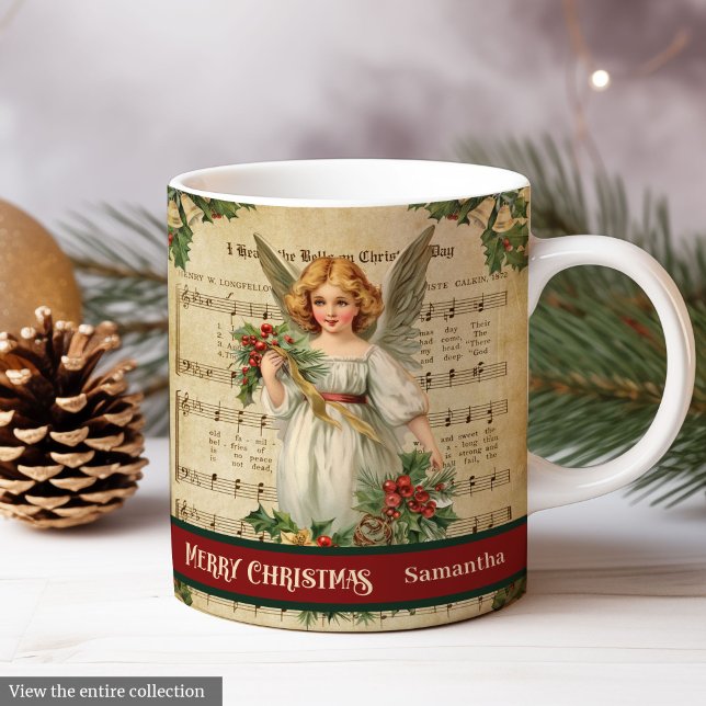 Vintage Christmas Mug Elegant Angel Holiday Style Kaffeetasse (Vintage Christmas Mug Elegant Angel Holiday Style)
