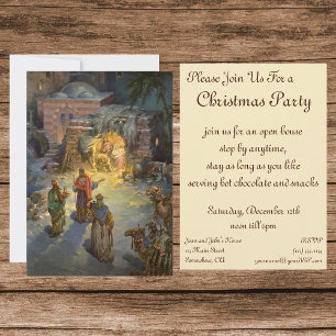 Vintage Christmas Nativity Magi Invitation Einladung