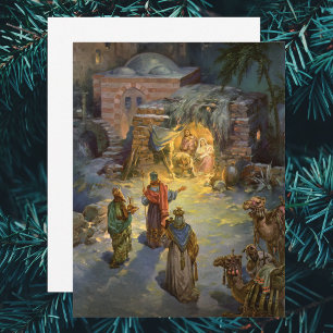Vintage Christmas Nativity with Magi Invitation Einladung