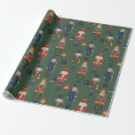 Vintage Christmas Nutcrackers Green Geschenkpapier<br><div class="desc">Weihnachtspapier.</div>