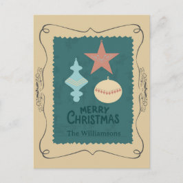 Vintage Christmas Ornaments Postkarte