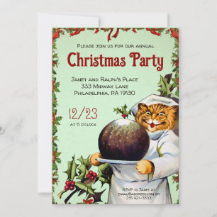 Vintage Christmas Party Personnalisable Invitation