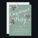 Vintage Christmas Party Script Candy Cane Einladung<br><div class="desc">Weihnachts-Party Einladung mit Handschrift</div>