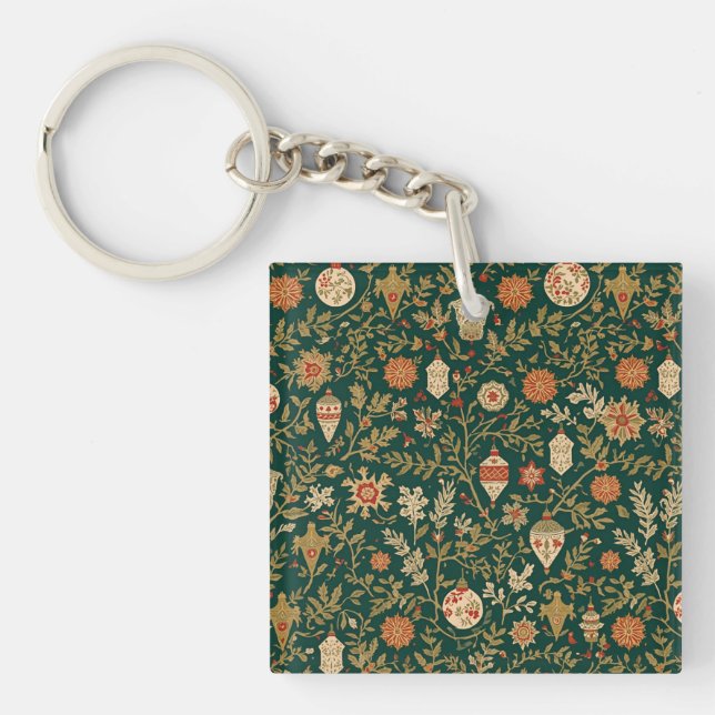 Vintage Christmas Pattern - Acrylic Keychain (Devant)