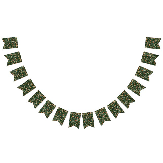 Vintage Christmas Pattern - Flags with String Wimpelkette (Alle)