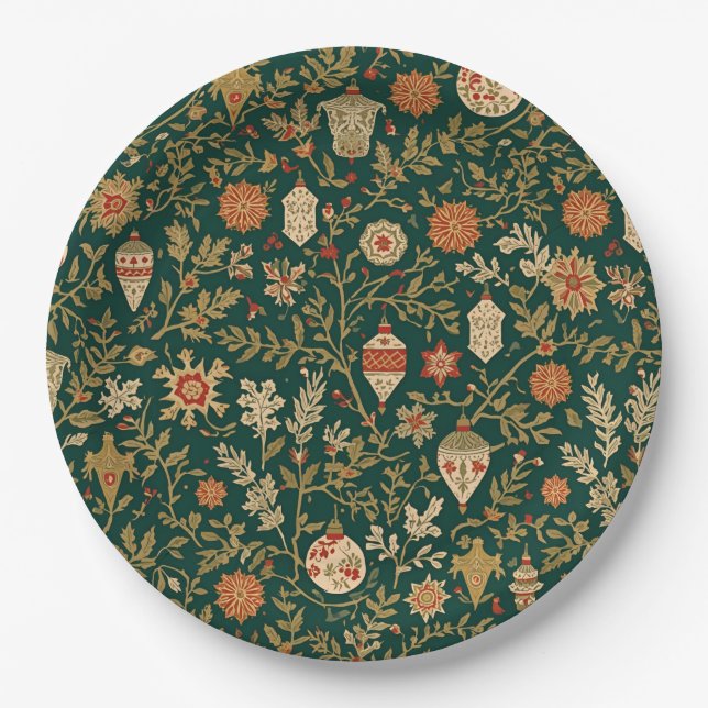 Vintage Christmas Pattern - Paper Plates Pappteller (Vorderseite)