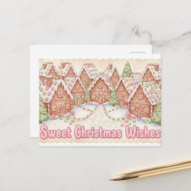 Vintage Christmas Postcard Postkarte (Vorderseite/Rückseite Beispiel)