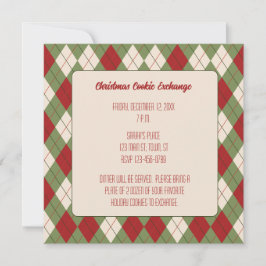 Vintage Christmas Raute Muster Square Einladung