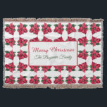 Vintage Christmas Red Poinsettias Pattern Decke<br><div class="desc">Vintage Weihnachten Red Poinsettias Muster Throw wunderbar für Ihre Weihnachtsdekoration Ihrer Zuhause of,  um einen Freund für ein Haus Erwärmung Geschenk zu geben.</div>