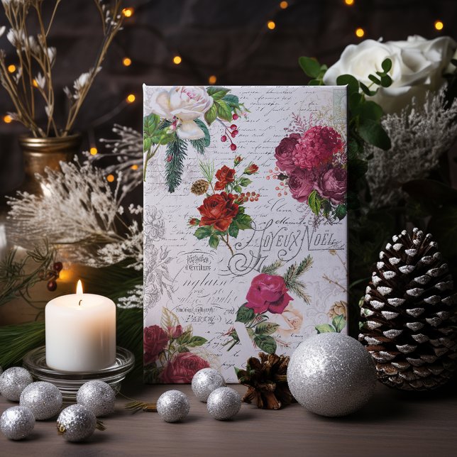 Vintage Christmas Rose Joyeux Weihnachten Ephemera (Von Creator hochgeladen)
