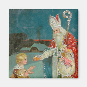 Vintage Christmas Saint Nicholas Magnet