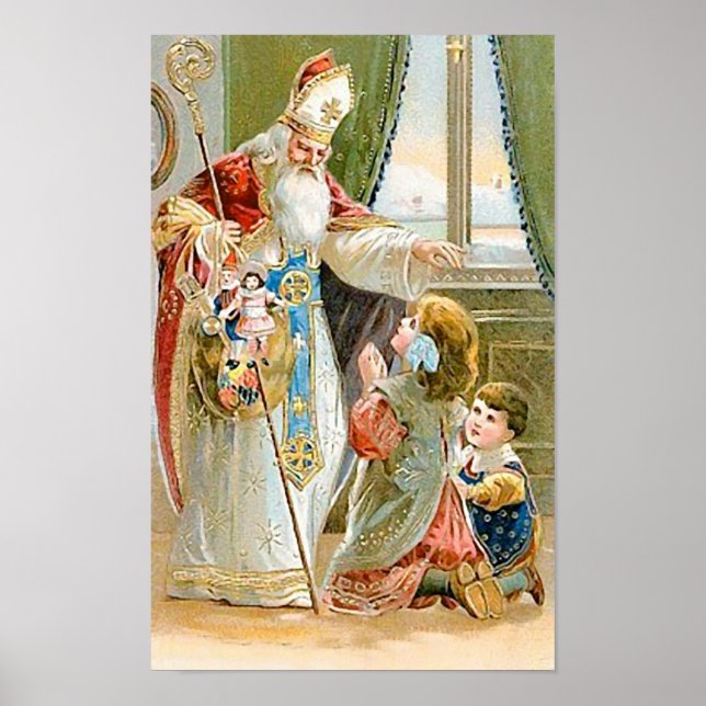 Vintage Christmas Saint Nicholas Poster (Vorne)