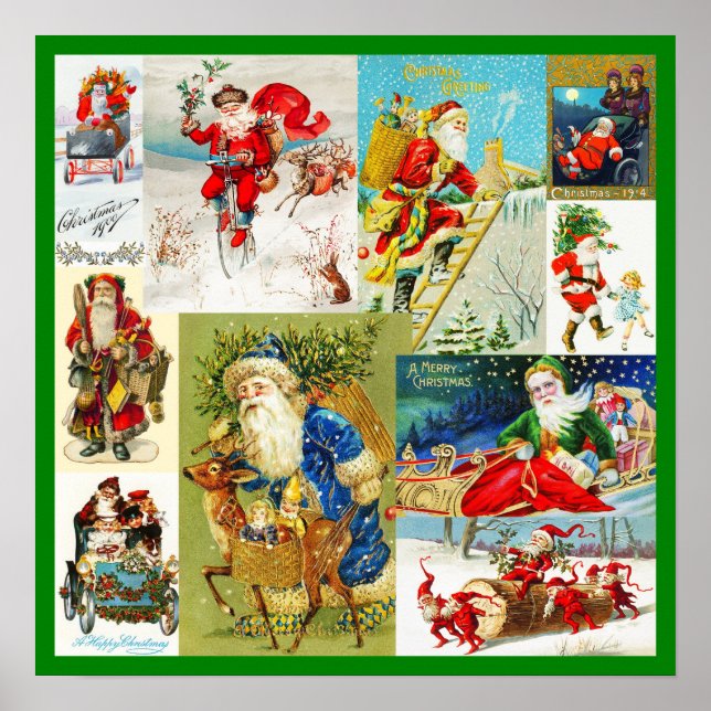 Vintage Christmas Santa Claus Poster (Vorne)