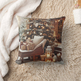 Vintage Christmas Scene Kissen