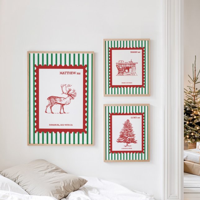 Vintage Christmas Scripture Poster Set 3 drucken (Von Creator hochgeladen)