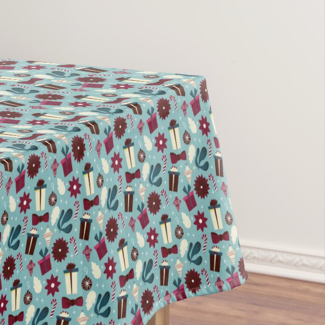 Vintage Christmas Season Gift Doodle Tischdecke (Beispiel)