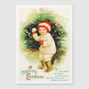 Vintage Christmas Snowball Fête Carte