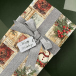 Vintage Christmas Snowman Ephemera Collage Geschenkpapier<br><div class="desc">Mit diesem wunderschönen Weihnachtsschneemann für Weihnachten verschenken Sie ein Geschenk nach dem anderen und verwöhnen Sie sich mit einem Collage-Muster. Besuchen Sie auch den Wrap Happy Store für einzigartige und schöne Geschenkideen.</div>