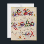 Vintage Christmas Snowman Feiertagskarte<br><div class="desc">Retro Vintage Weihnachten Snowman Holiday Card.</div>