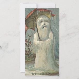 Vintage Christmas Snowman Feiertagskarte