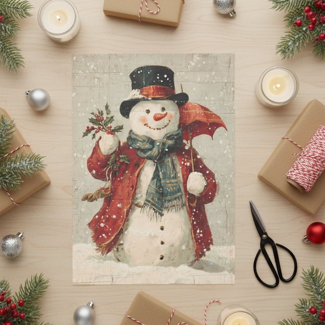 Vintage Christmas Snowman Seidenpapier (Von Creator hochgeladen)