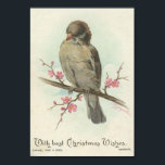 Vintage Christmas Sparrow Poster<br><div class="desc">Ein schöner Weihnachtsgrüßen aus dem Jahrtausend, </div>