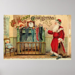 Vintage Christmas Strumpfs Poster