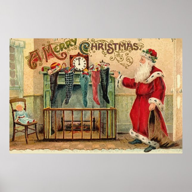 Vintage Christmas Strumpfs Poster (Vorne)