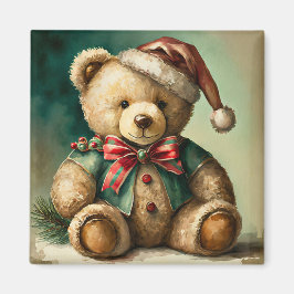 Vintage Christmas Teddy Bär Magnet