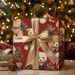 Vintage Christmas Teddy Bears Geschenkpapier Set<br><div class="desc">Begeben Sie sich mit unserem "Vintage Christmas Teddy Bears Red Wrapping Paper" in eine vergangene Ära feierlicher Nostalgie. Dieses herzerwärmende Design vereint den zeitlosen Charme der klassischen Feierlichkeiten, die mit bezaubernden Teddybären geschmückt sind, die in der Weihnachtszeit des Jahrgangs geschmückt sind. Der rote Hintergrund Set ist die perfekte Bühne für...</div>