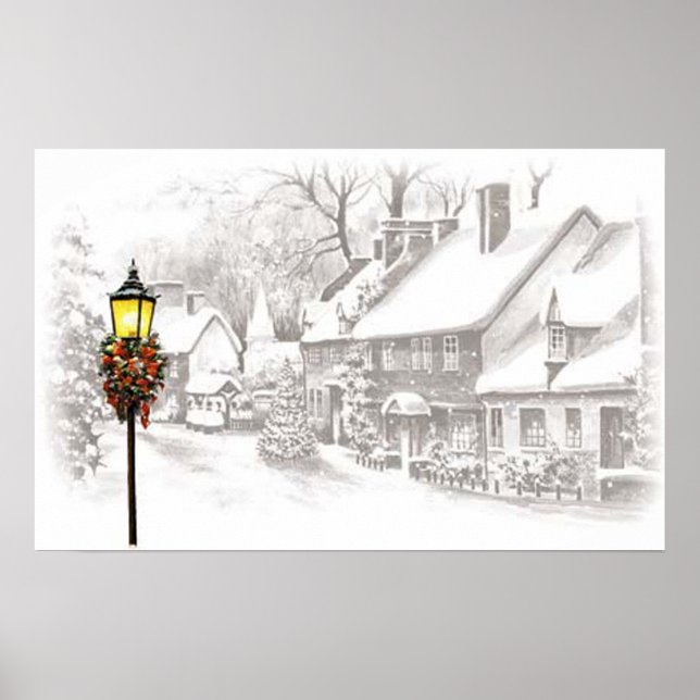 Vintage Christmas Town Poster (Vorne)