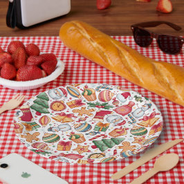 Vintage Christmas Treats & Holiday Cheer Pattern Pappteller