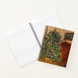 Vintage Christmas Tree Art Holiday Checklist Notizbuch