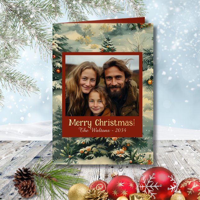 Vintage Christmas Tree Foil Frohe Weihnachtsfeier  (Von Creator hochgeladen)