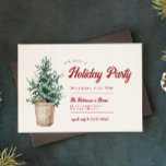 Vintage Christmas Tree Red Holiday Party Einladung<br><div class="desc">Vintage Christmas Tree Red Holiday Party Invitation</div>