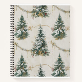 "Vintage Christmas Tree Spiral Notebook - Festival Notizbuch