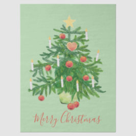 Vintage Christmas Tree with a Star & Heart Cookie Seidenpapier