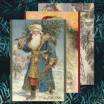 Vintage Christmas, Victorian Santa Claus Geschenkpapier Set<br><div class="desc">Vintage illustration Christmas holiday images featuring three different Victorian Santa Claus scenes.</div>