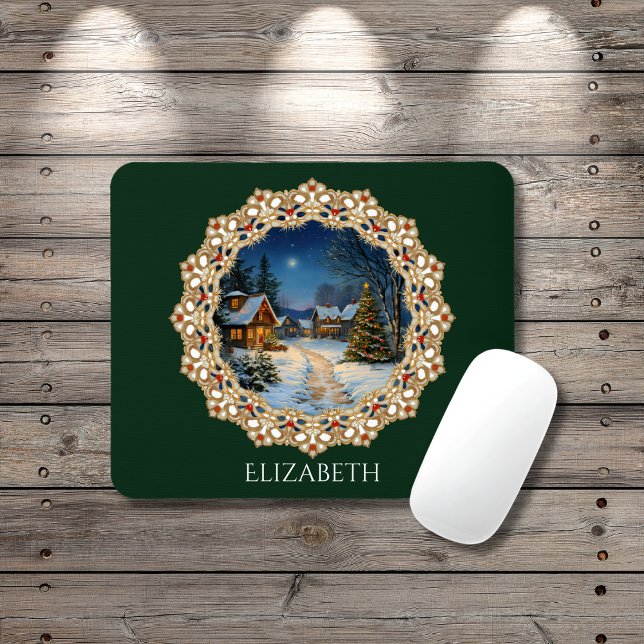 Vintage Christmas Village Doily Mousepad (Von Creator hochgeladen)