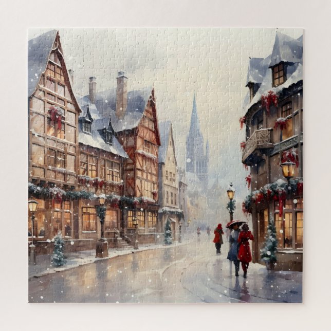 Vintage Christmas Village Street Holiday (Vertikal)