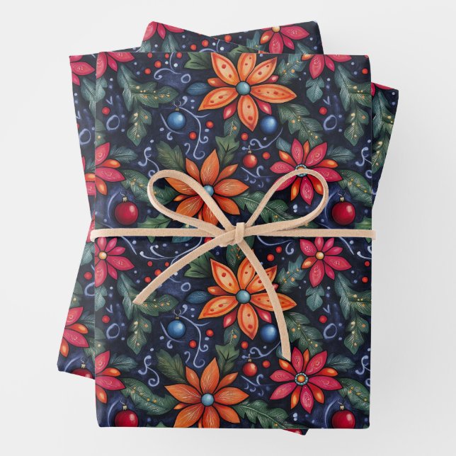Vintage Christmas Village Wrapping Paper Geschenkpapier Set (Beispiel)